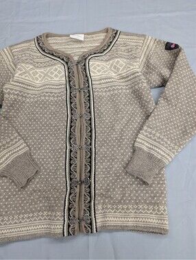 Dale of Norway Setesdal Wool Cardigan Sweater Small Grey